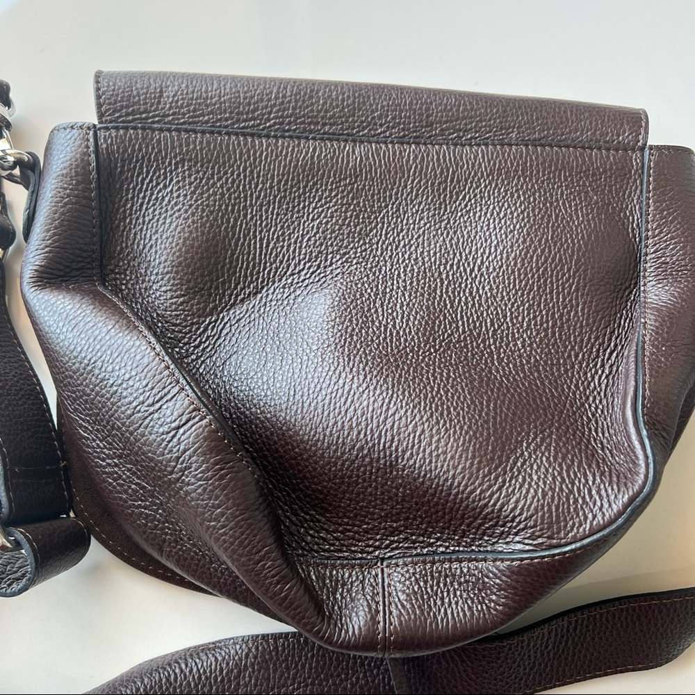Valentino by Mario Valentino Dark Brown Leather Flap Bag - Picture 5 of 7
